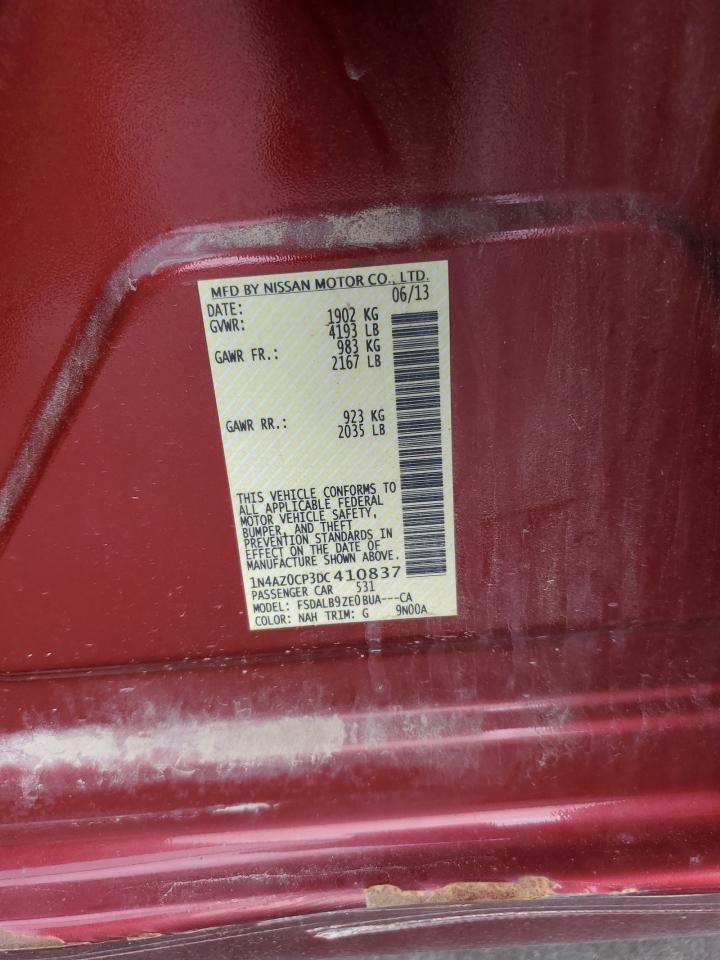 2013 Nissan Leaf S VIN: 1N4AZ0CP3DC410837 Lot: 63489504