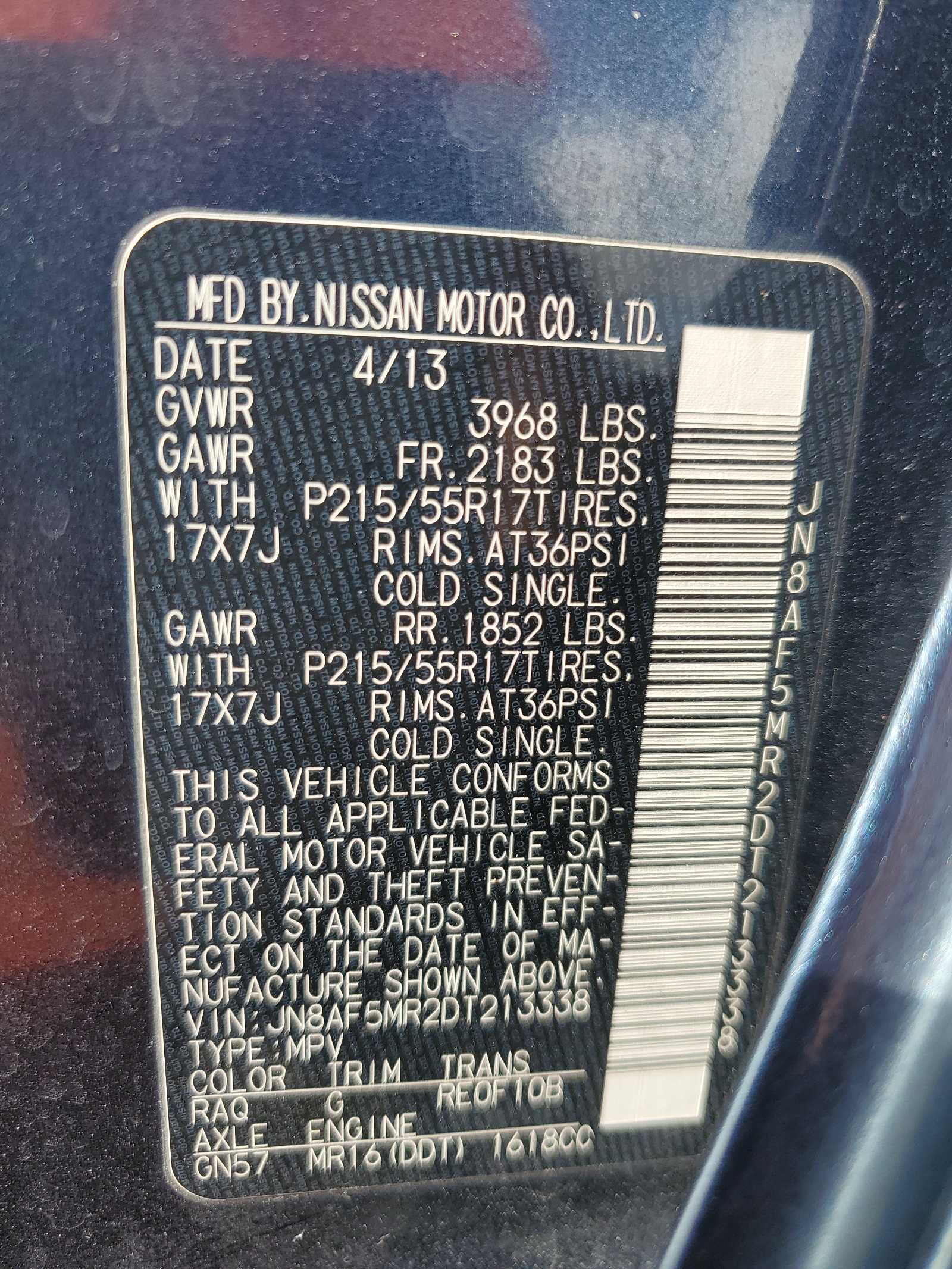 JN8AF5MR2DT213338 2013 Nissan Juke S