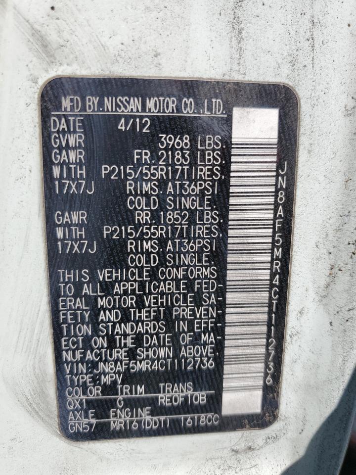 2012 Nissan Juke S VIN: JN8AF5MR4CT112736 Lot: 64783144