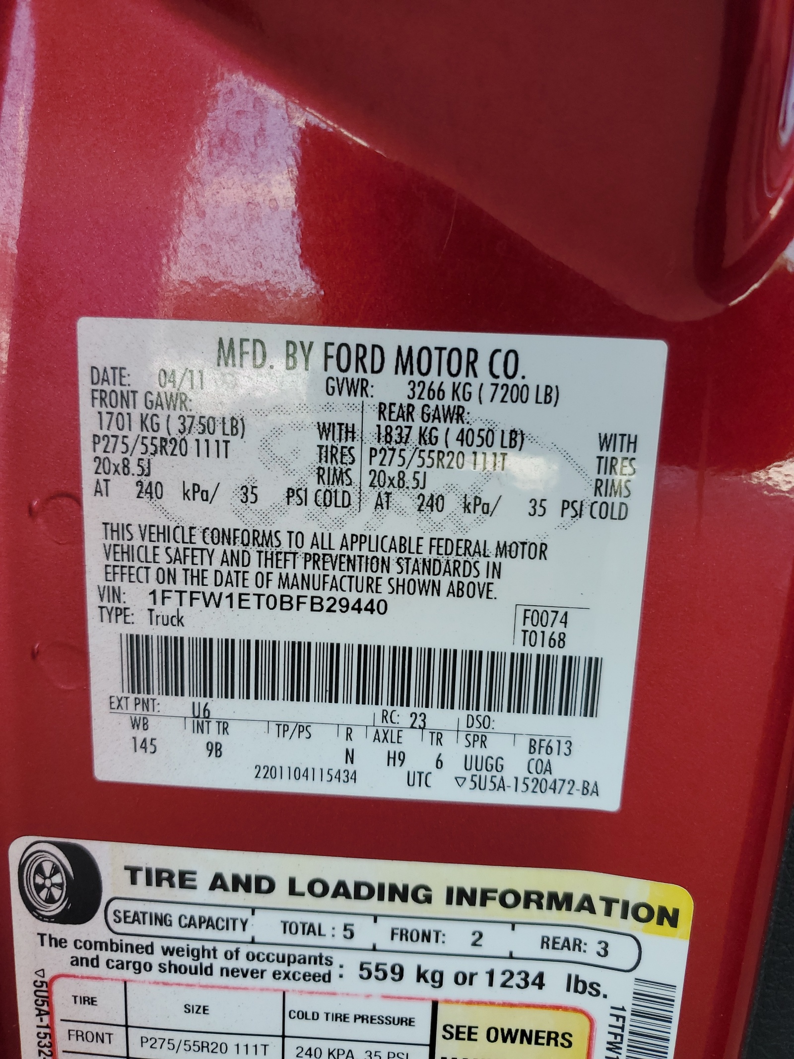 1FTFW1ET0BFB29440 2011 Ford F150 Supercrew