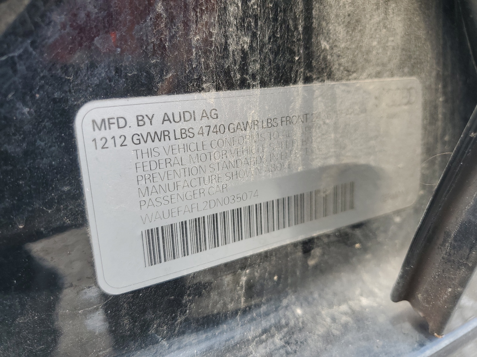 WAUEFAFL2DN035074 2013 Audi A4 Premium Plus