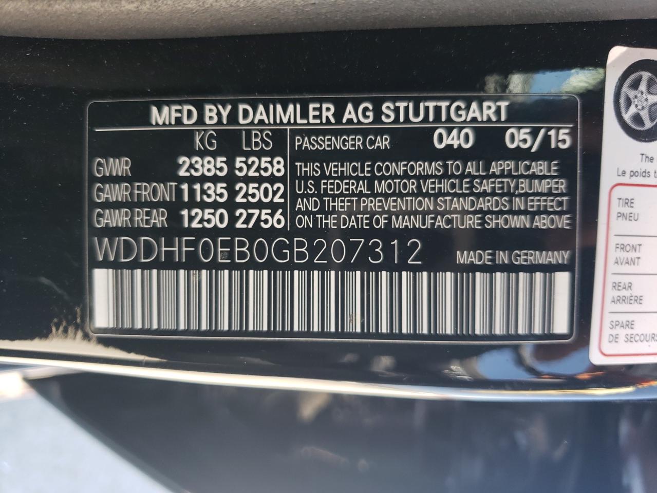 WDDHF0EB0GB207312 2016 MERCEDES-BENZ E CLASS - Image 12