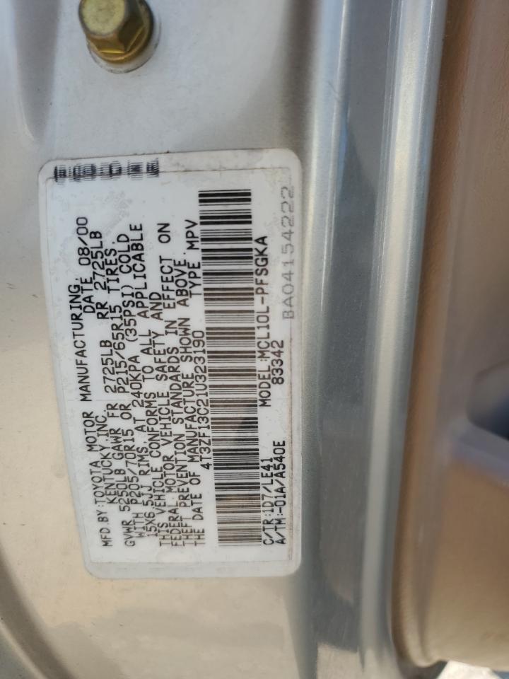 2001 Toyota Sienna Le VIN: 4T3ZF13C21U323190 Lot: 62065574