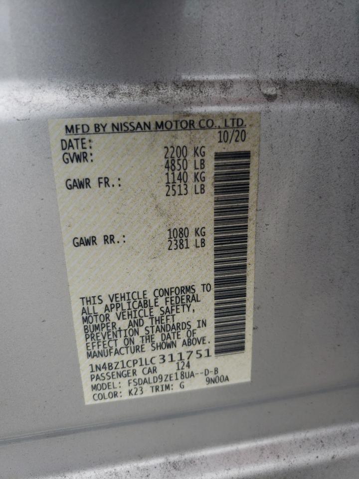 1N4BZ1CP1LC311751 2020 Nissan Leaf Sv Plus