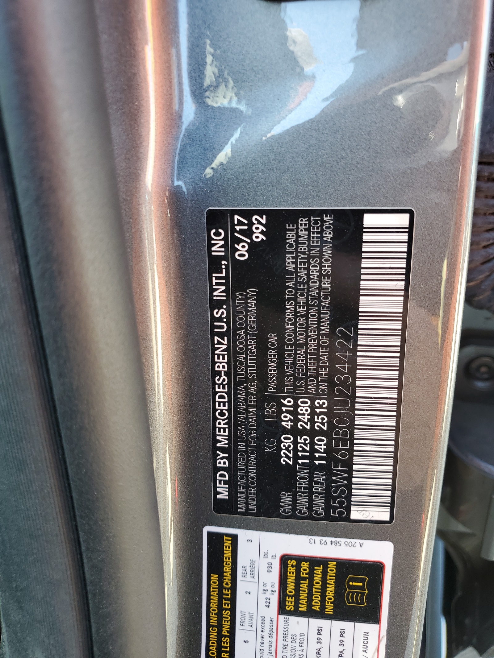 55SWF6EB0JU234422 2018 Mercedes-Benz C 43 4Matic Amg