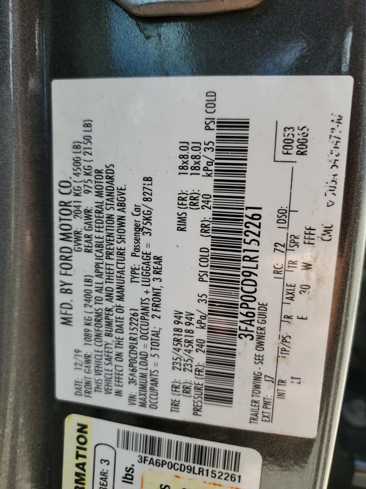 3FA6P0CD9LR152261 2020 FORD FUSION - Image 14