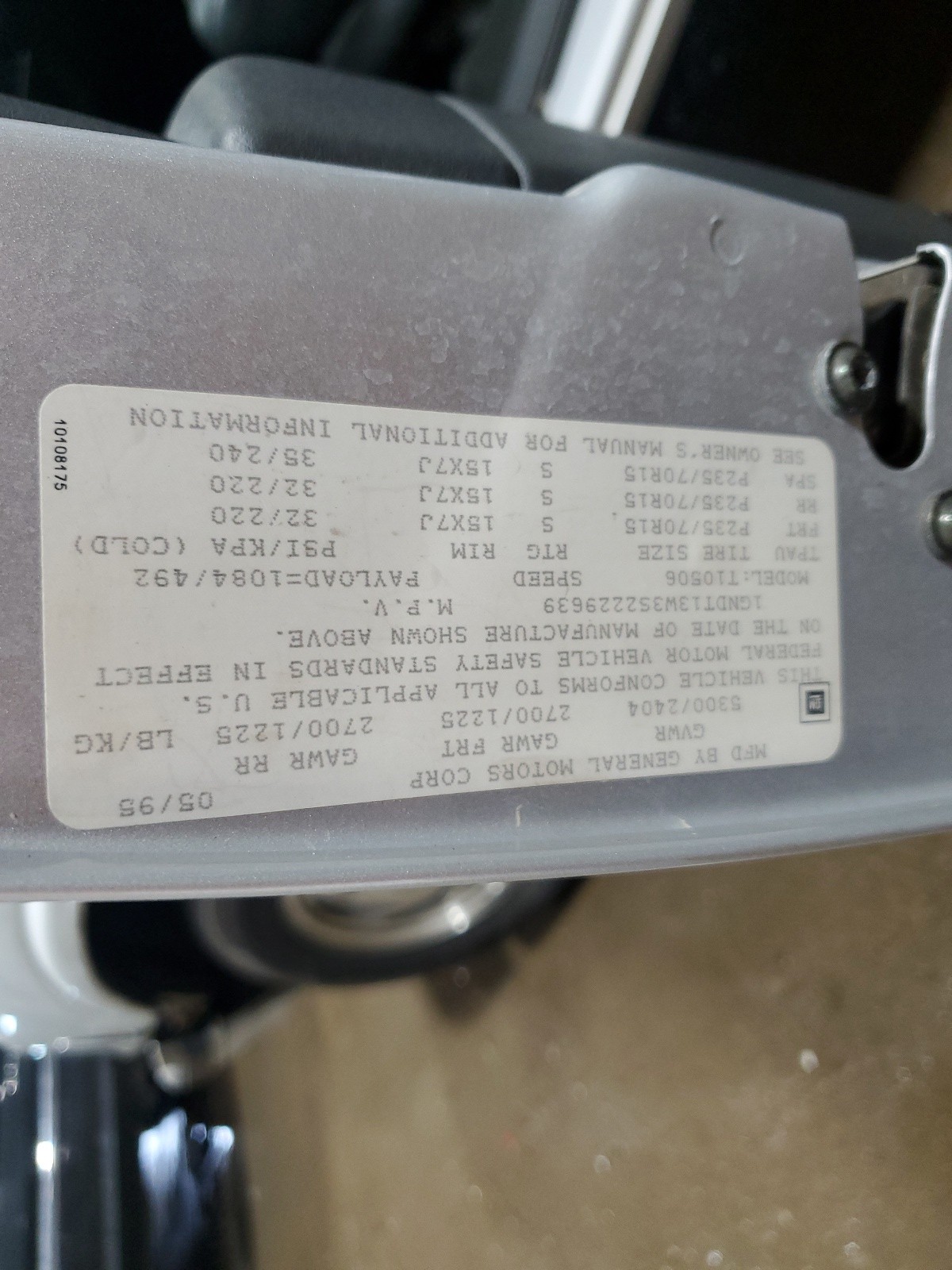 1GNDT13W3S2229639 1995 Chevrolet Blazer