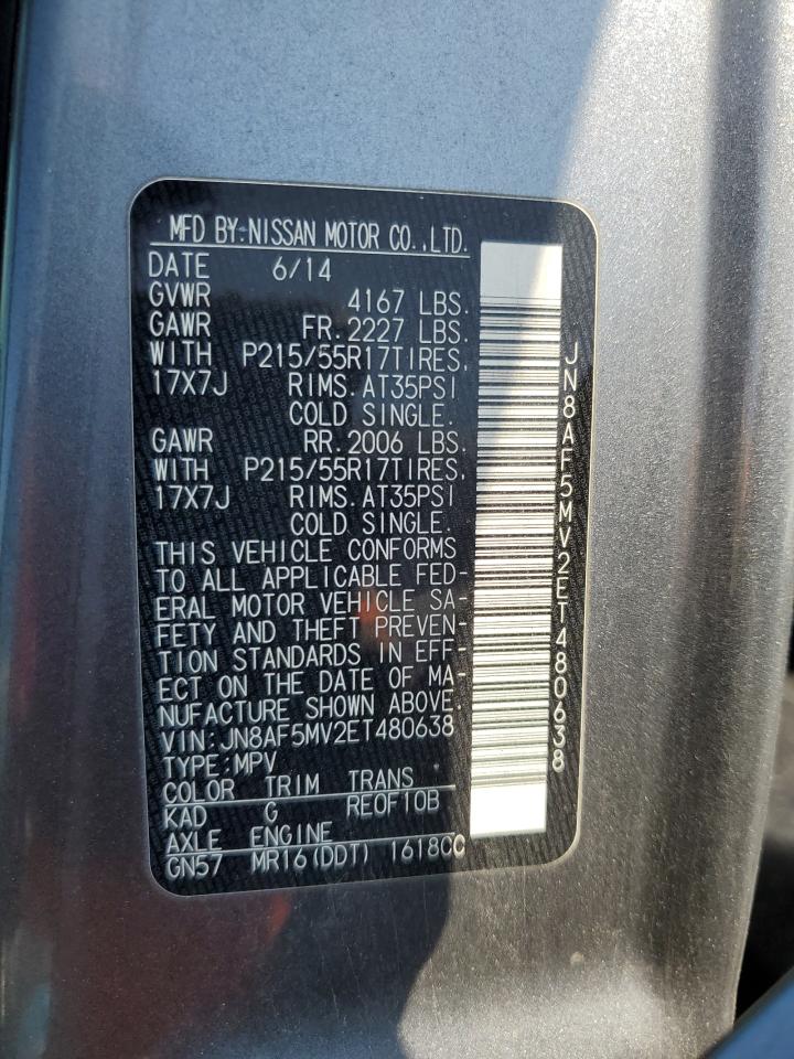 2014 Nissan Juke S VIN: JN8AF5MV2ET480638 Lot: 62735374