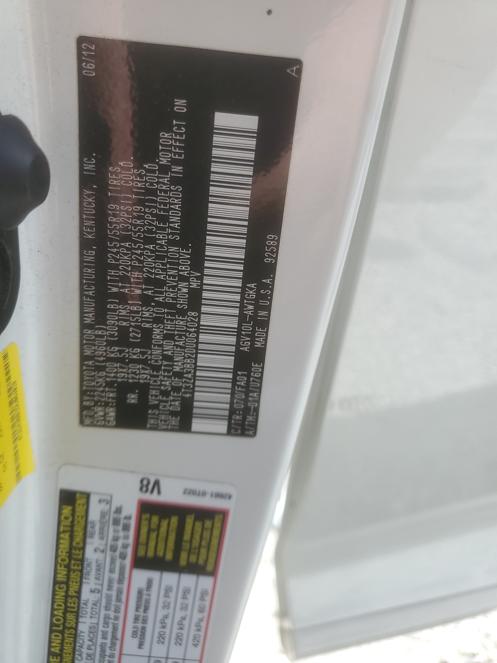 4T3ZA3BB2DU064028 2013 Toyota Venza Le