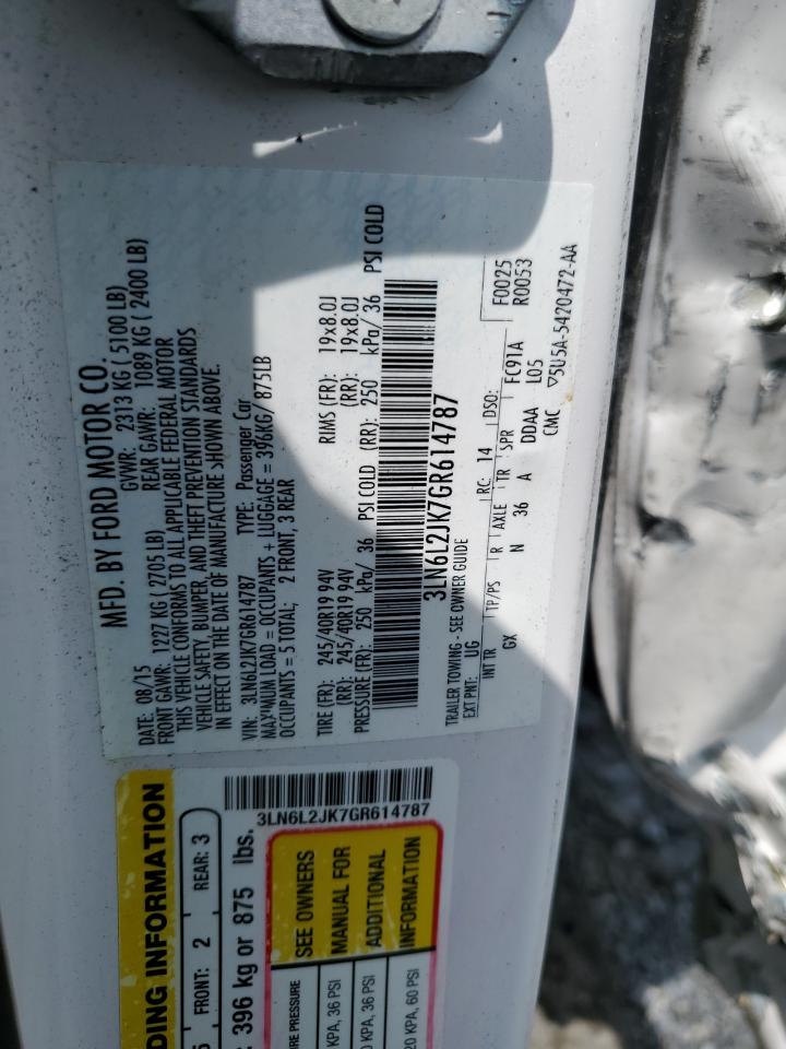 2016 Lincoln Mkz VIN: 3LN6L2JK7GR614787 Lot: 63803504