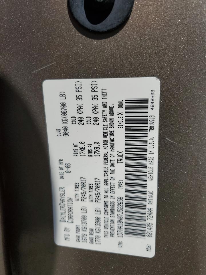 2007 Dodge Ram 1500 St VIN: 1D7HA18N07J522658 Lot: 61861154