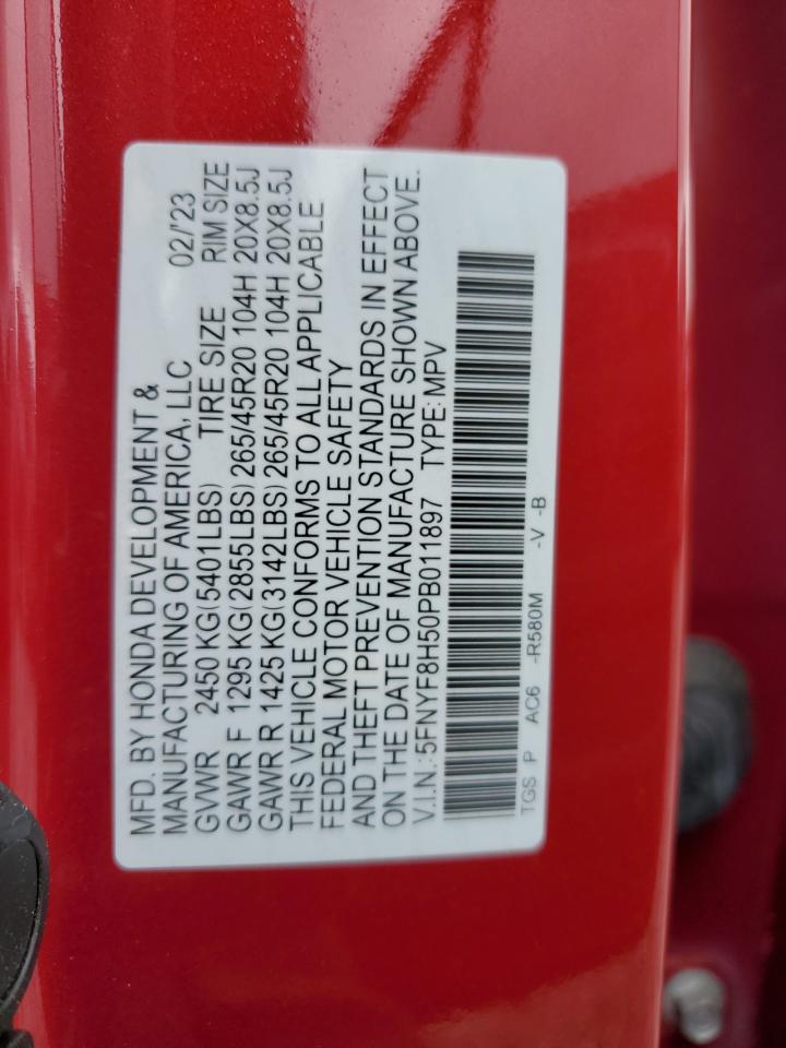 2023 Honda Passport Exl VIN: 5FNYF8H50PB011897 Lot: 63900324