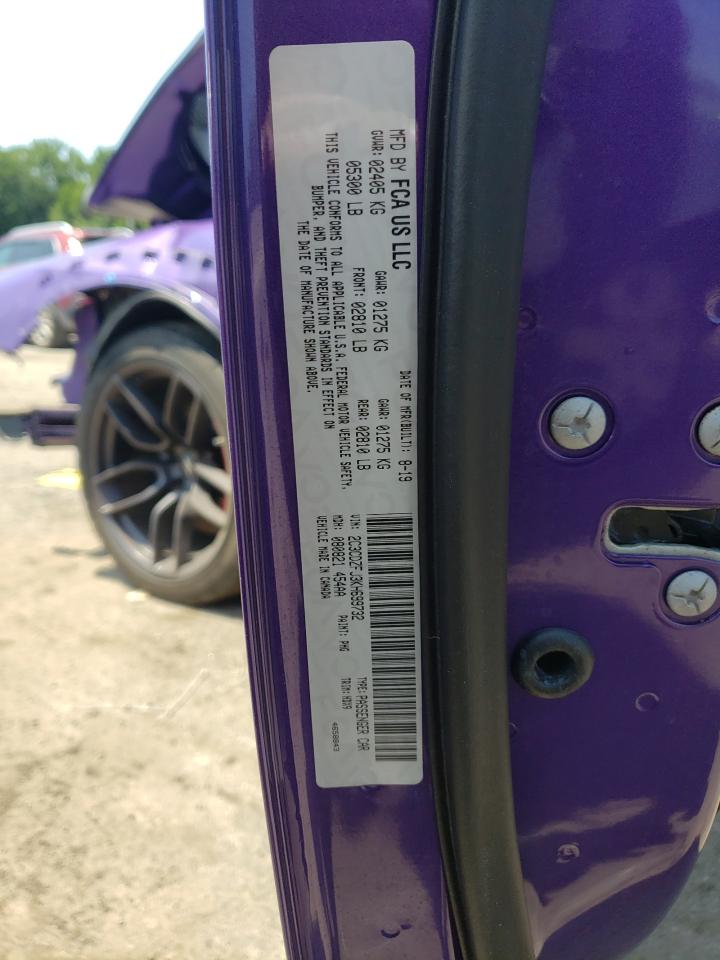 2019 Dodge Challenger R/T Scat Pack VIN: 2C3CDZFJ3KH699732 Lot: 62861694