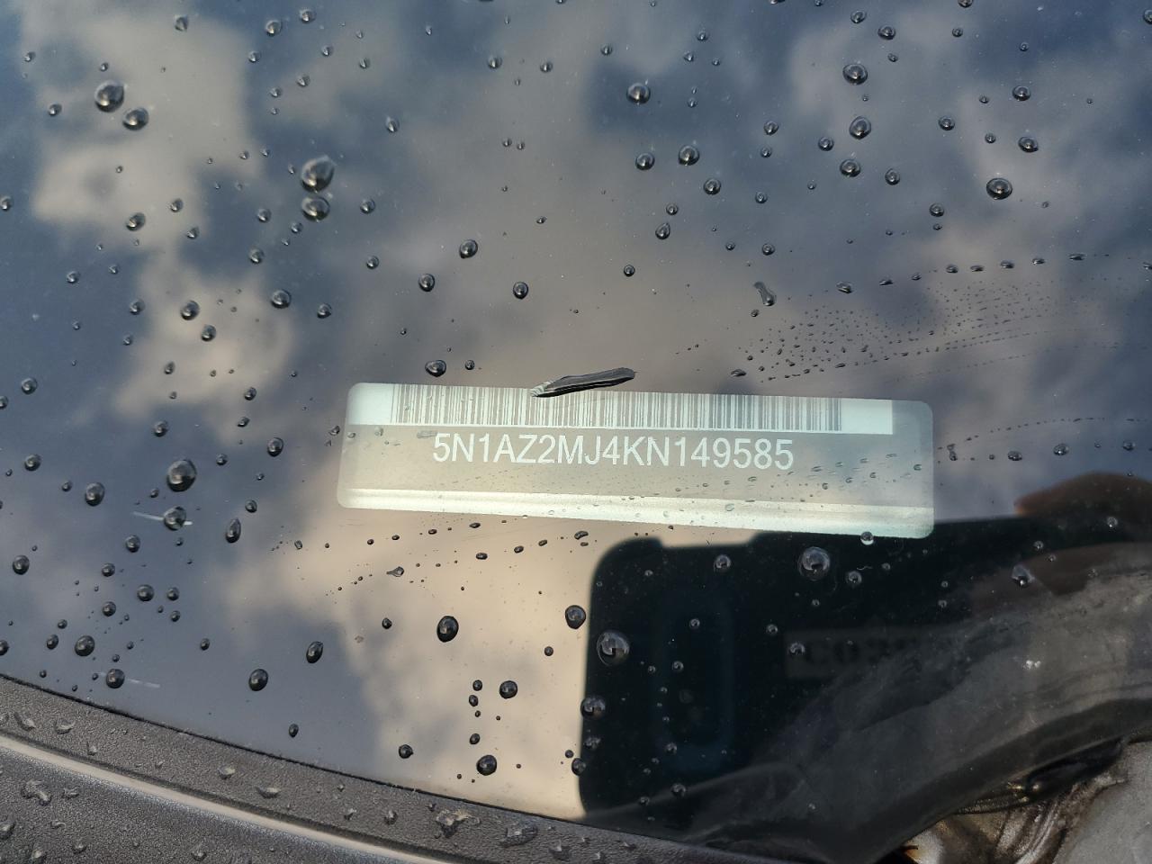 2019 Nissan Murano S VIN: 5N1AZ2MJ4KN149585 Lot: 64054374