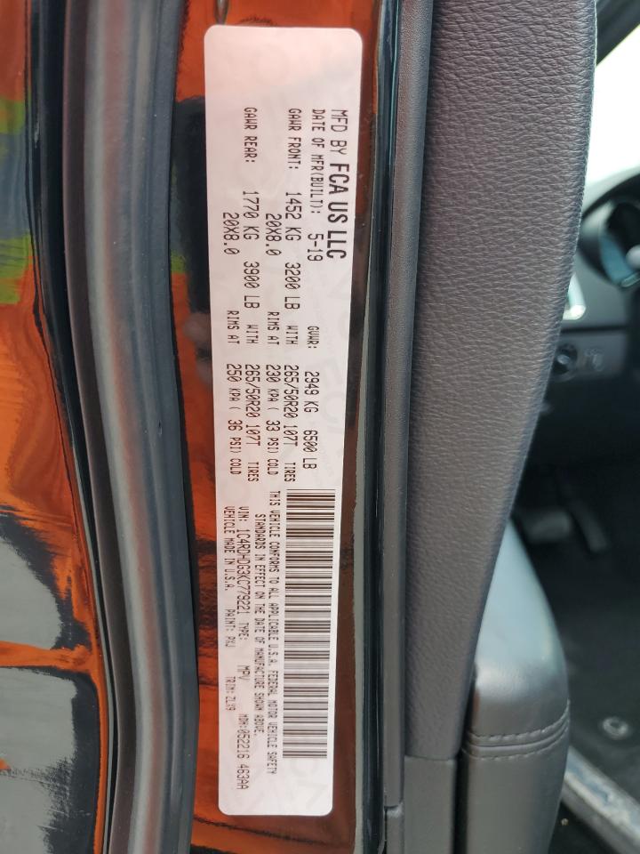 2019 Dodge Durango Gt VIN: 1C4RDHDG3KC779221 Lot: 63824074