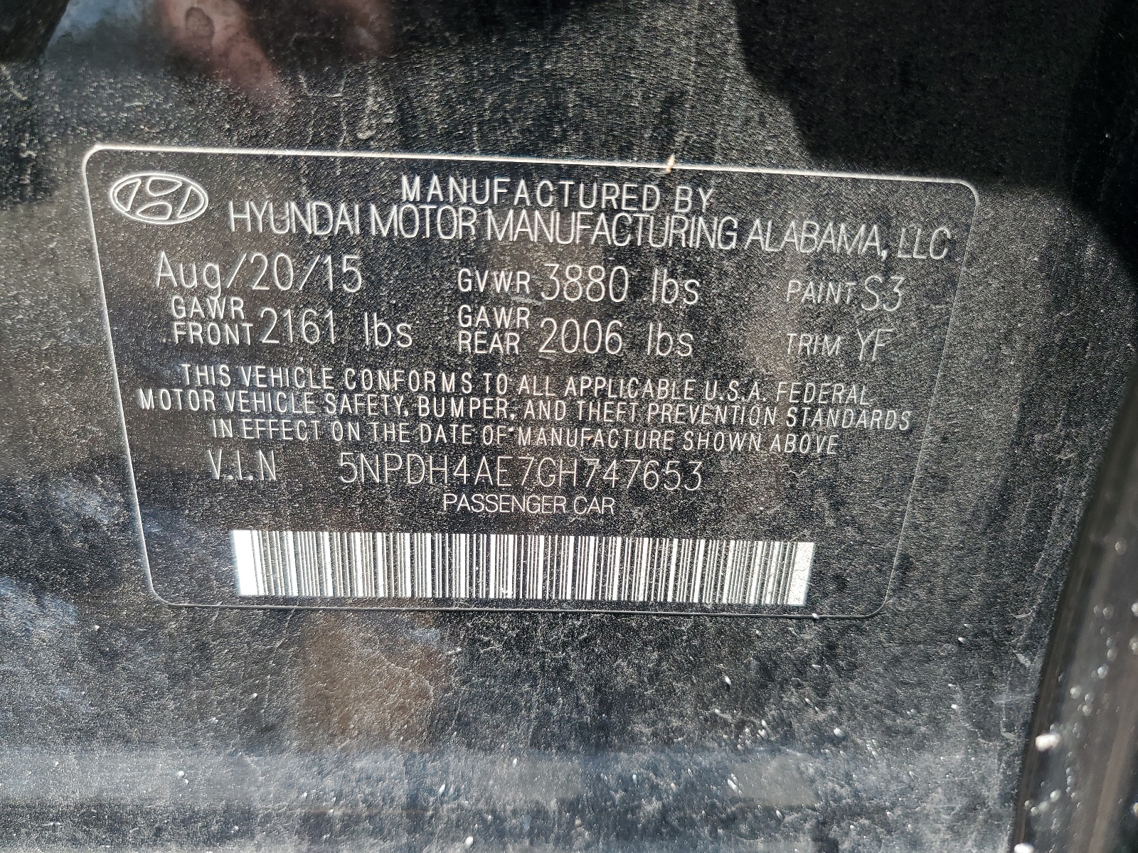 5NPDH4AE7GH747653 2016 Hyundai Elantra Se