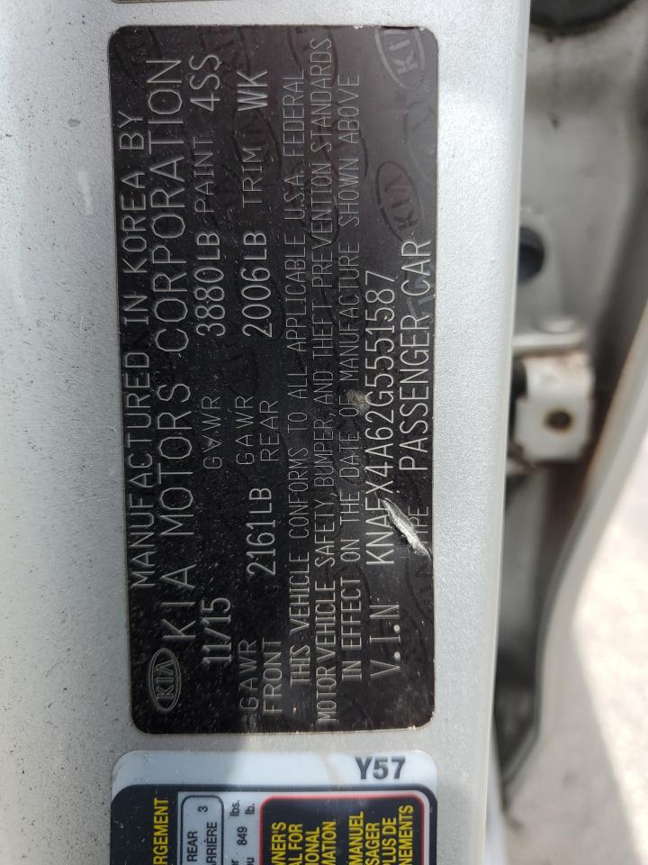 2016 Kia Forte Lx VIN: KNAFX4A62G5551587 Lot: 64778684