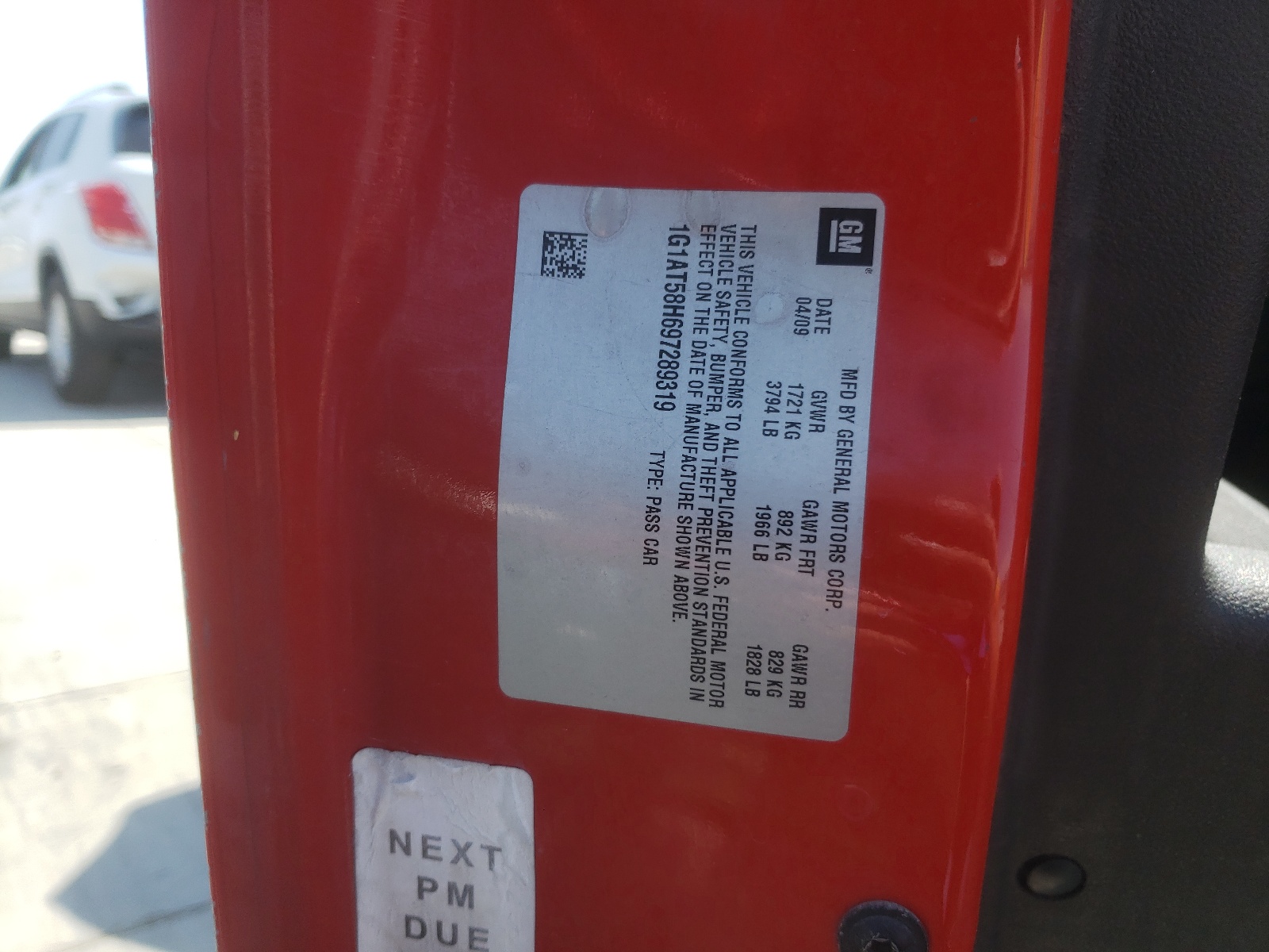 1G1AT58H697289319 2009 Chevrolet Cobalt Lt