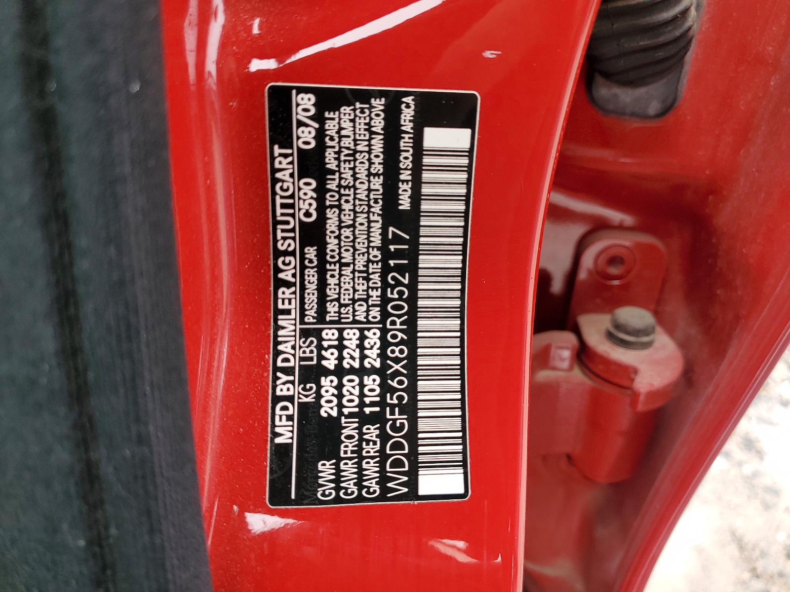 WDDGF56X89R052117 2009 Mercedes-Benz C 350