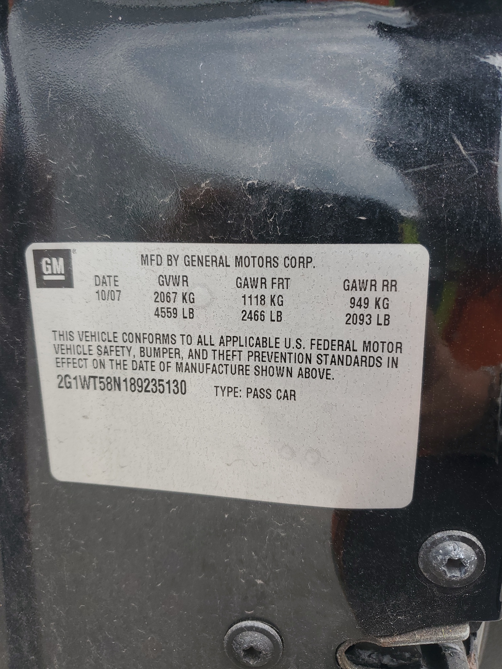 2G1WT58N189235130 2008 Chevrolet Impala Lt