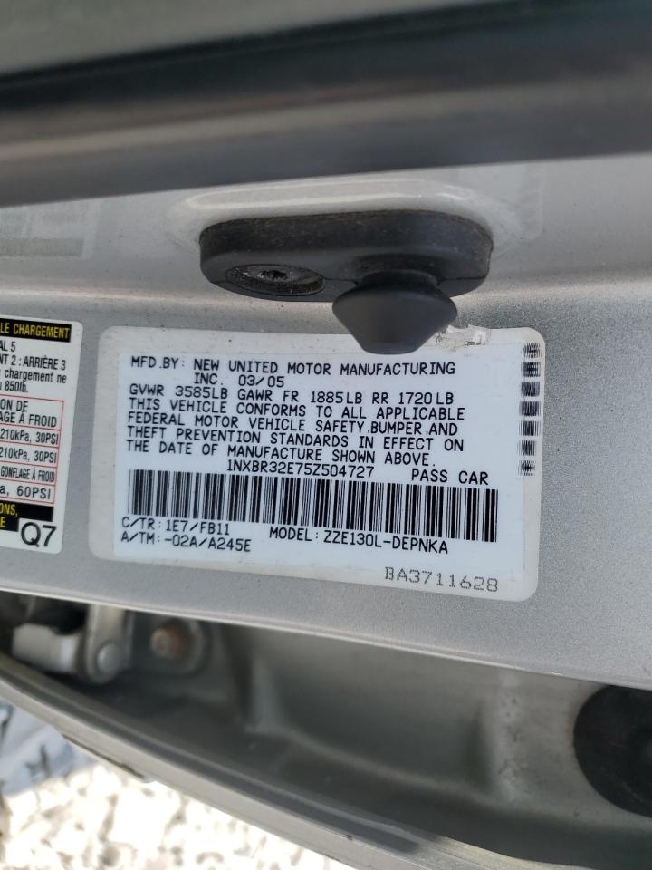 2005 Toyota Corolla Ce VIN: 1NXBR32E75Z504727 Lot: 62486014