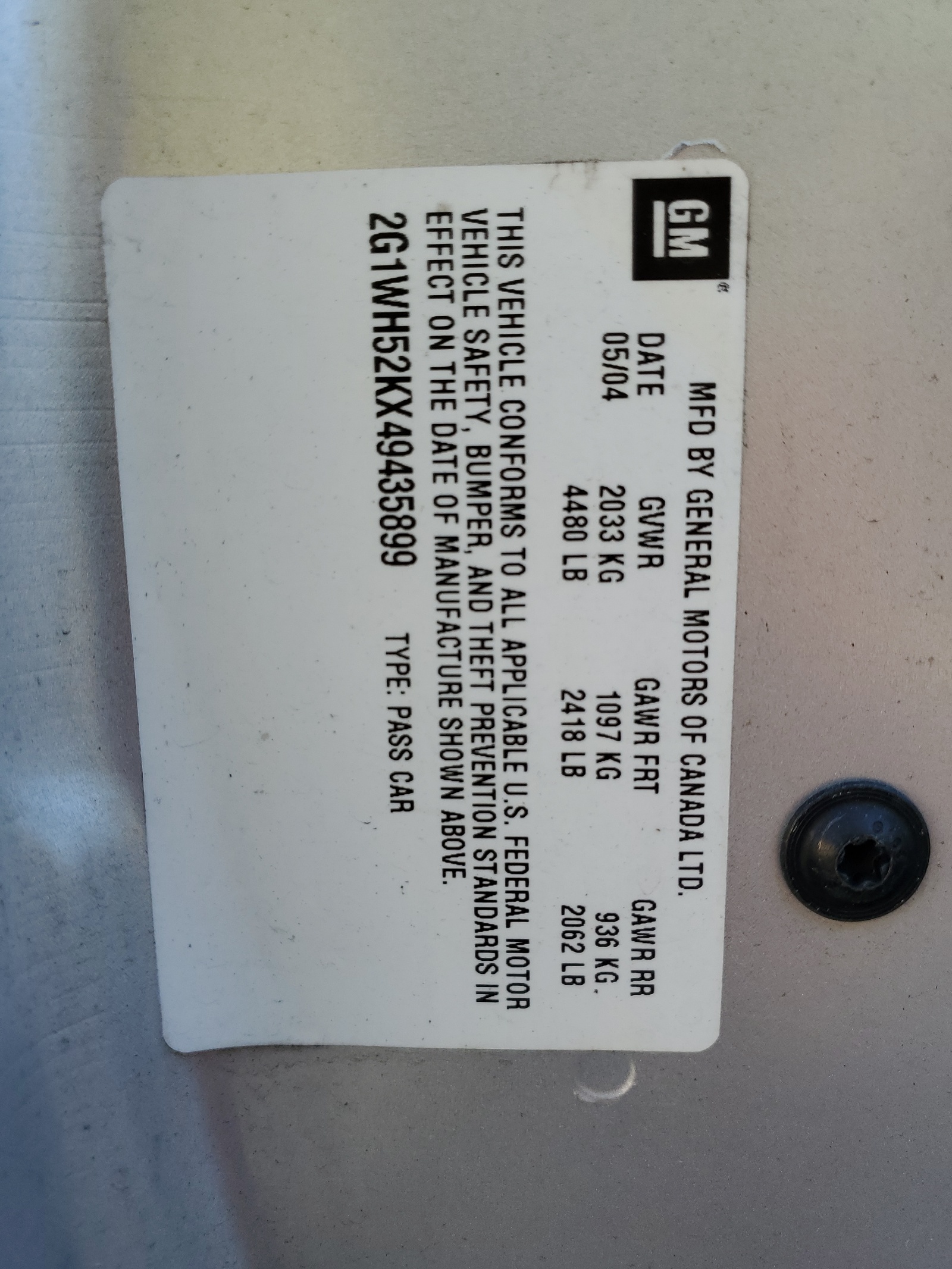 2G1WH52KX49435899 2004 Chevrolet Impala Ls