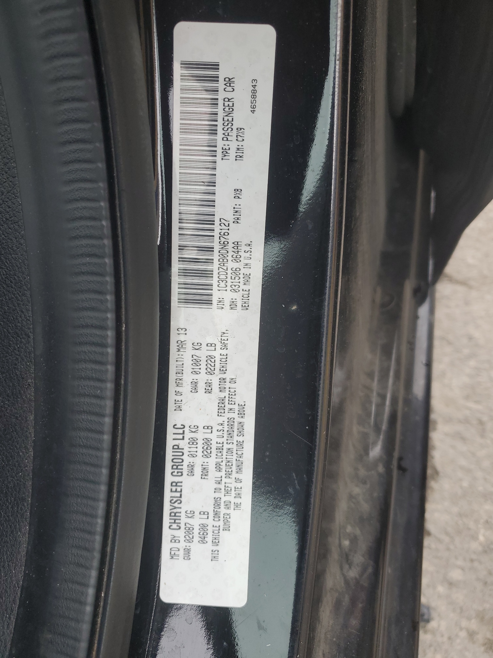 1C3CDZAB0DN676127 2013 Dodge Avenger Se