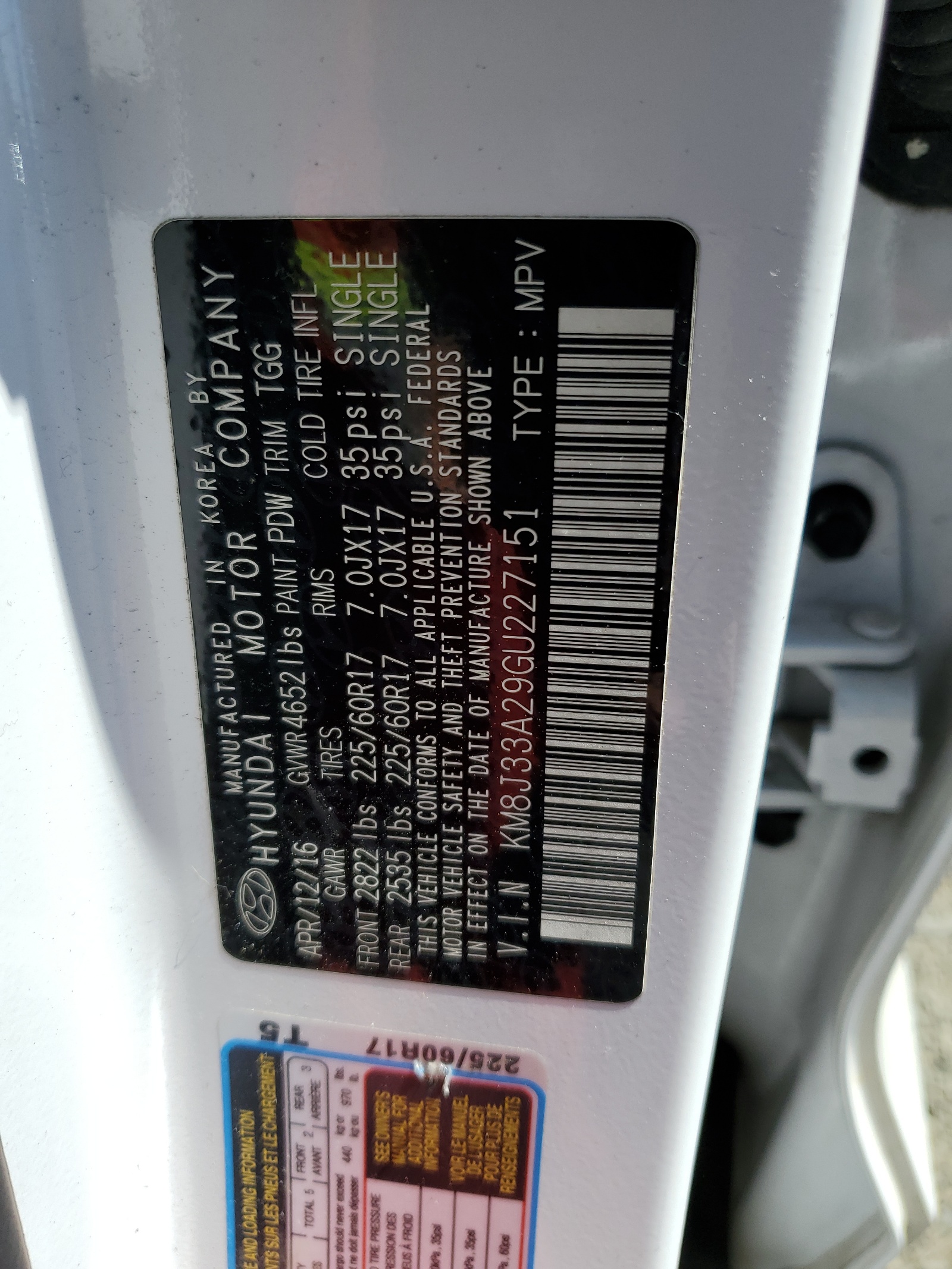 KM8J33A29GU227151 2016 Hyundai Tucson Limited