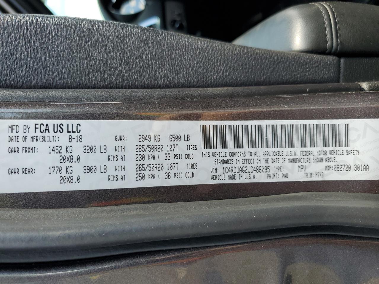 2018 Dodge Durango Sxt VIN: 1C4RDJAG2JC486095 Lot: 61886624