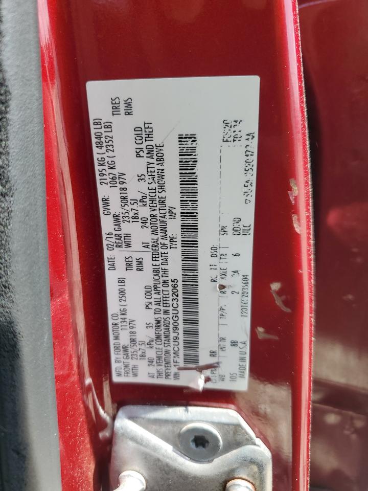 2016 Ford Escape Titanium VIN: 1FMCU9J90GUC32065 Lot: 63129064