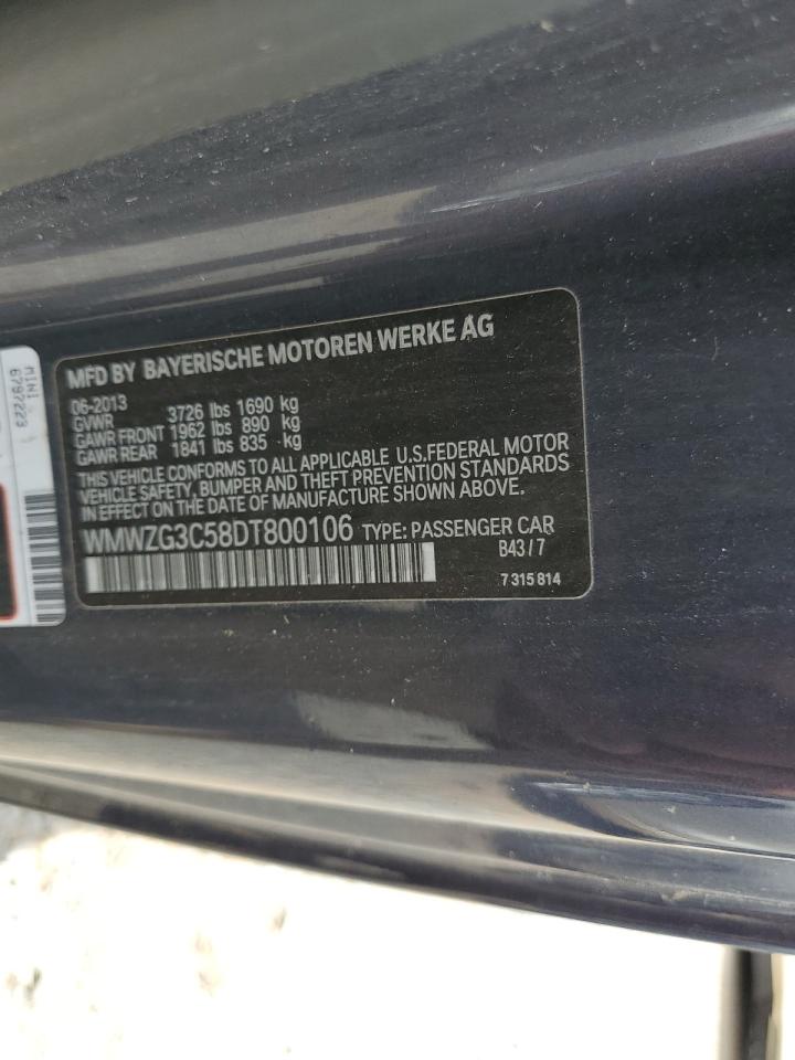 2013 Mini Cooper S Clubman VIN: WMWZG3C58DT800106 Lot: 61193524