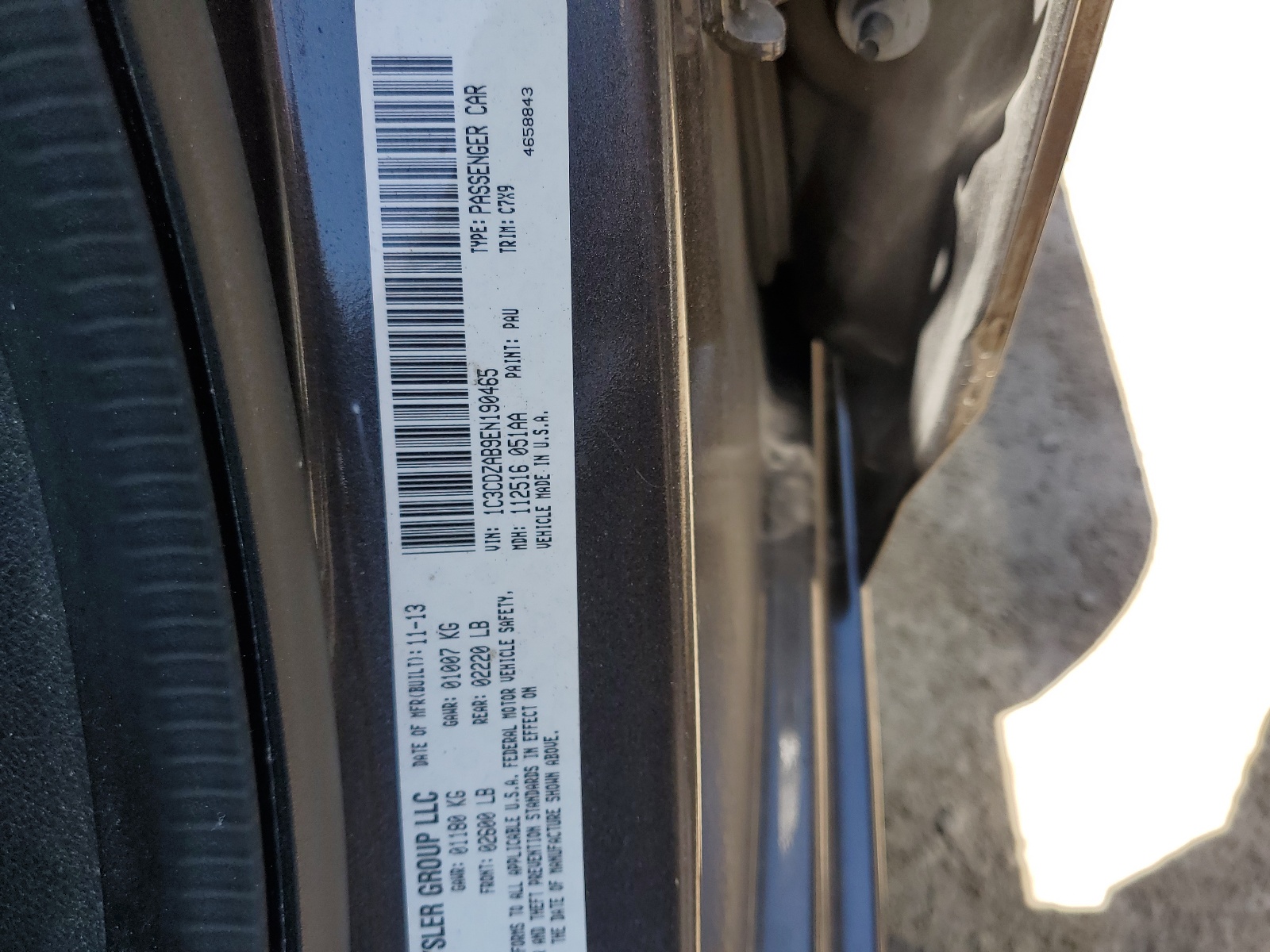 1C3CDZAB9EN190465 2014 Dodge Avenger Se