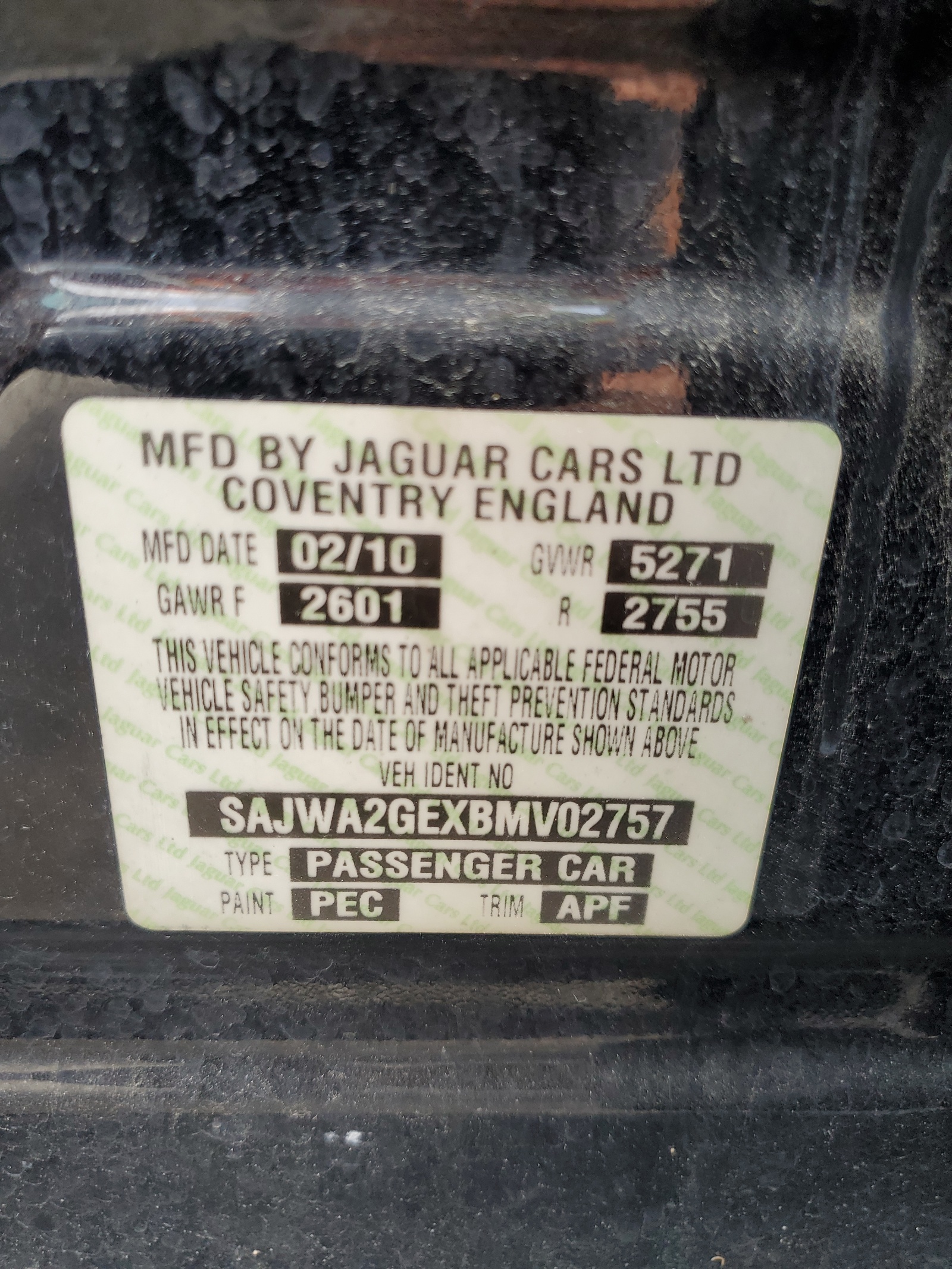 SAJWA2GEXBMV02757 2011 Jaguar Xjl Supercharged