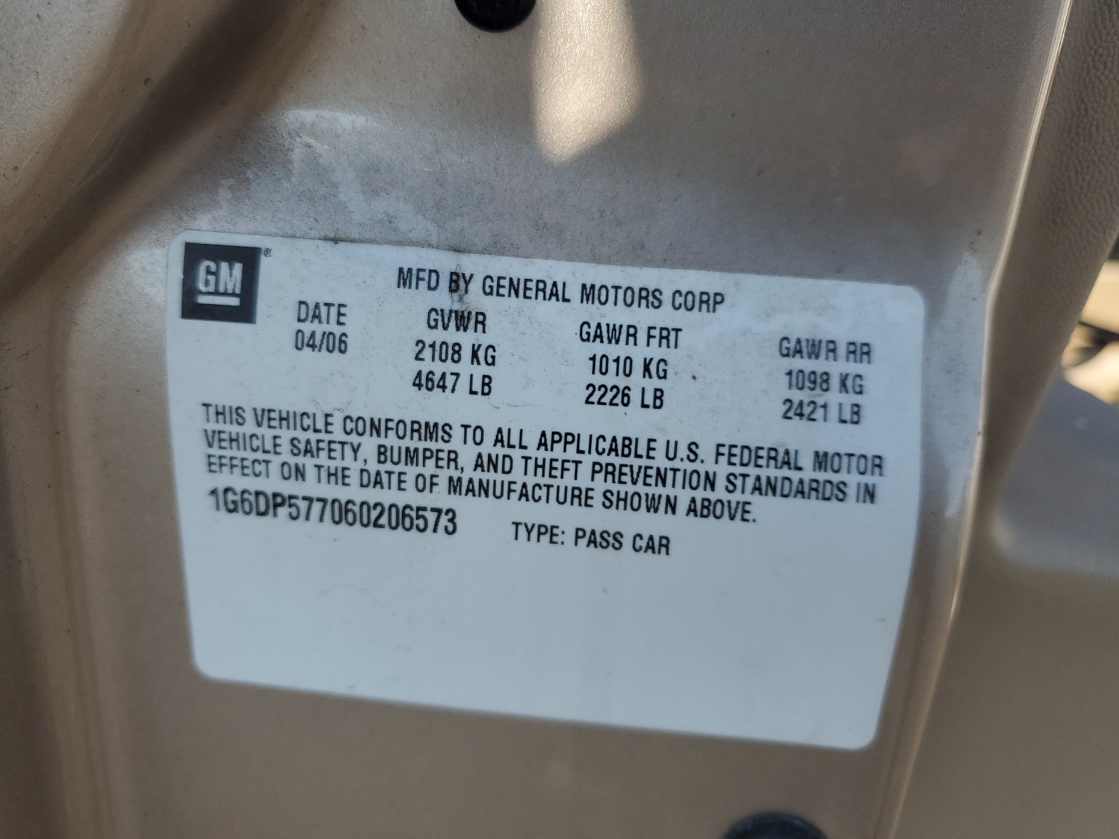 1G6DP577060206573 2006 Cadillac Cts Hi Feature V6