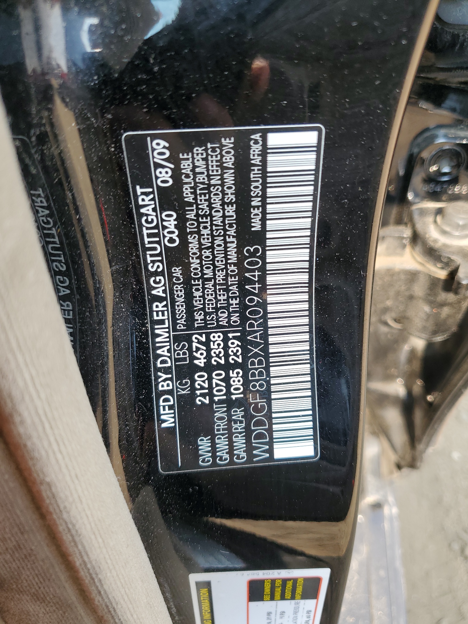 WDDGF8BBXAR094403 2010 Mercedes-Benz C 300 4Matic