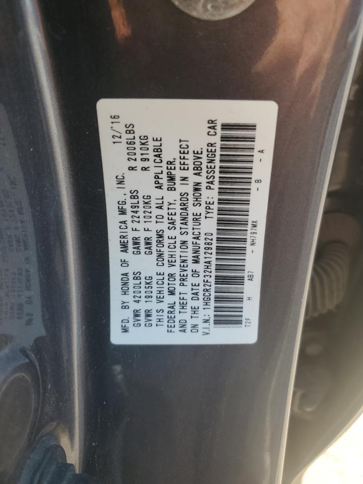 1HGCR2F32HA129820 2017 Honda Accord Lx