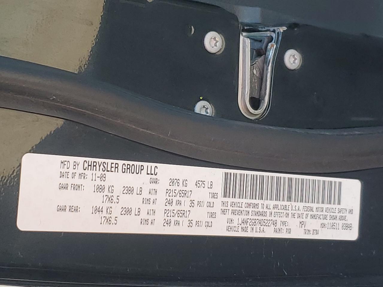1J4NF2GB7AD522748 2010 Jeep Patriot Sport