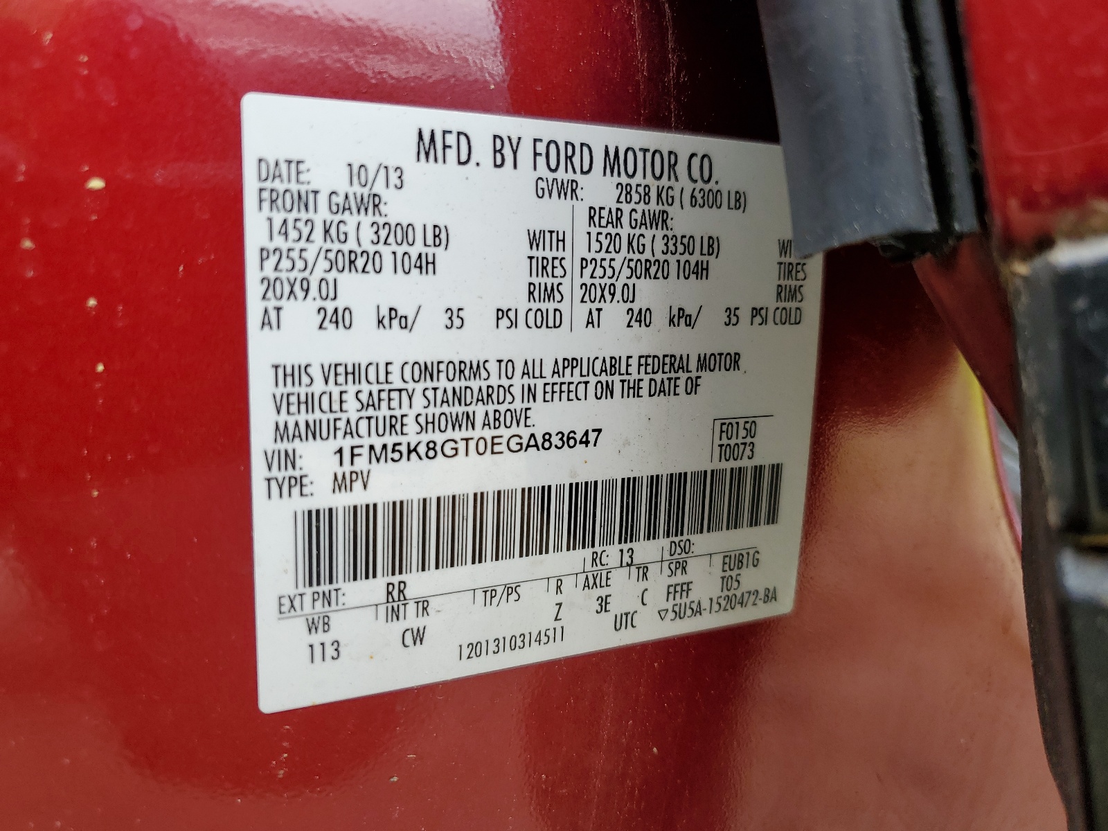 1FM5K8GT0EGA83647 2014 Ford Explorer Sport