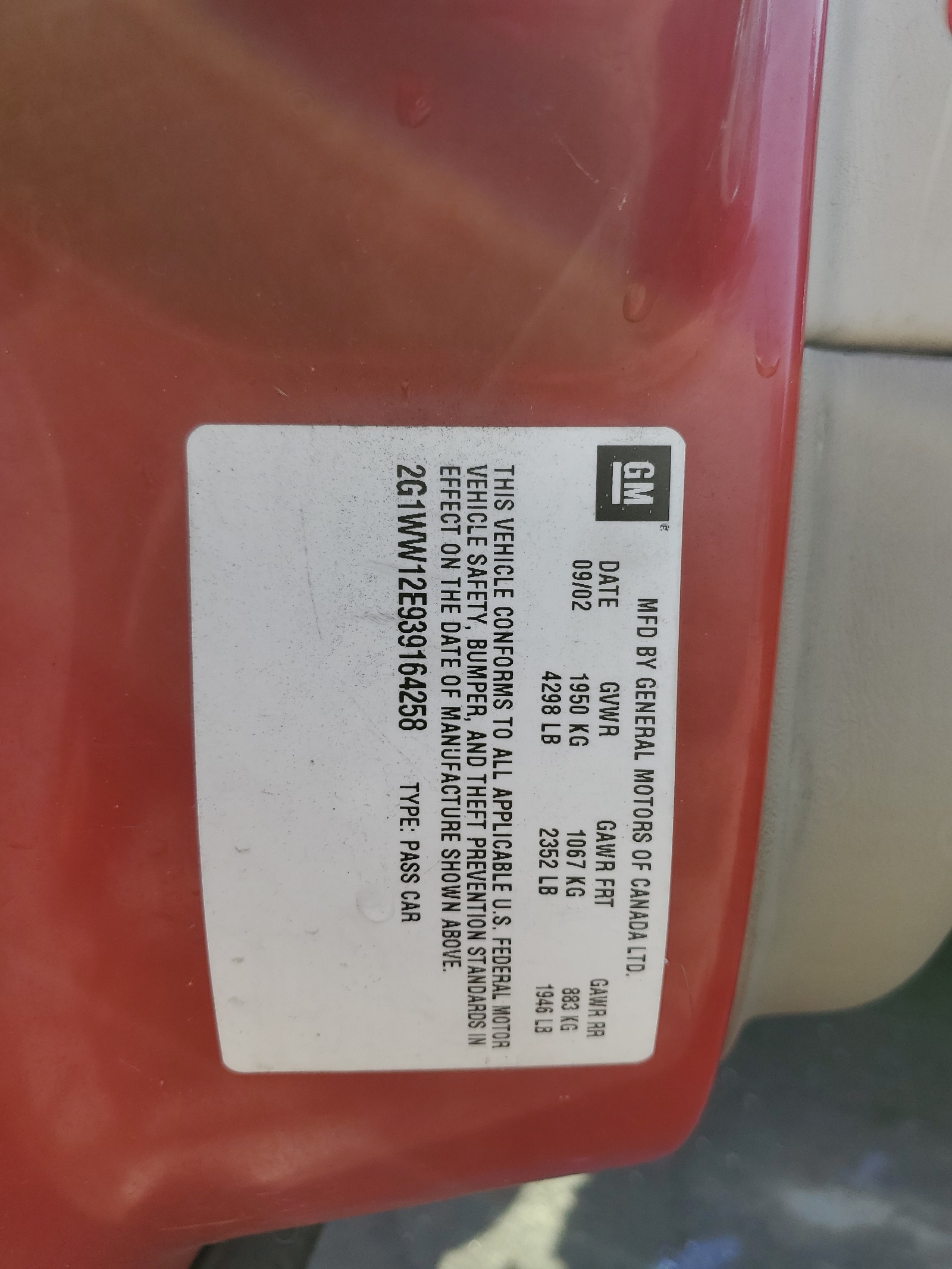 2G1WW12E939164258 2003 Chevrolet Monte Carlo Ls