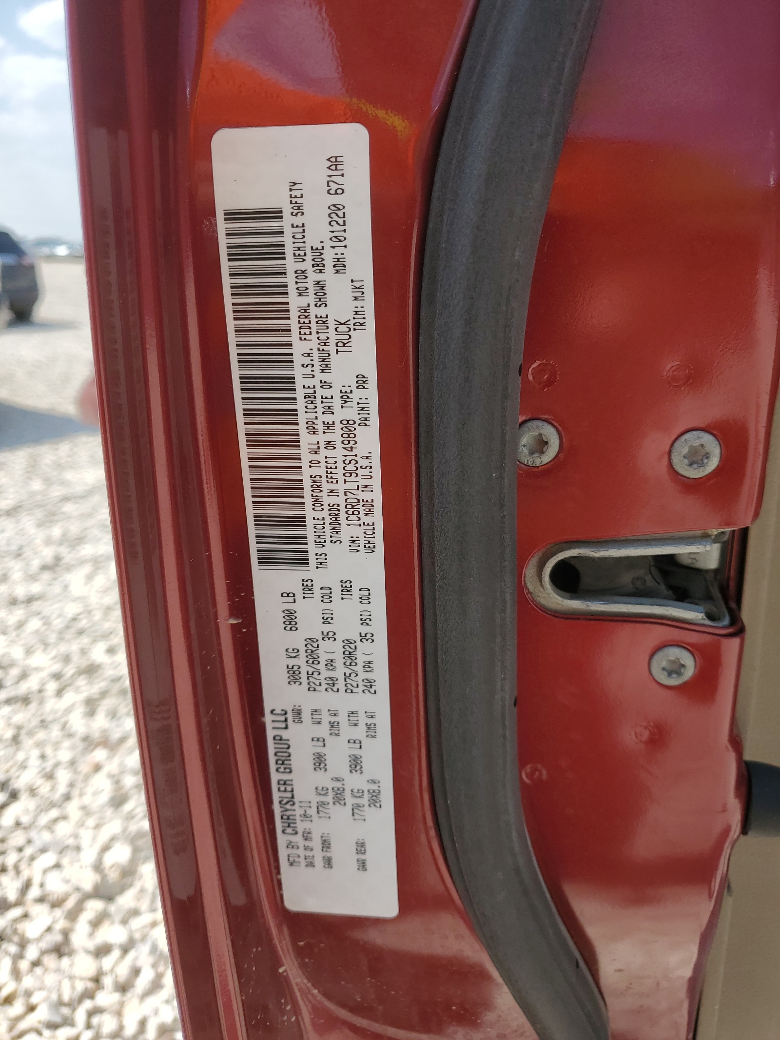 1C6RD7LT9CS149808 2012 Dodge Ram 1500 Slt