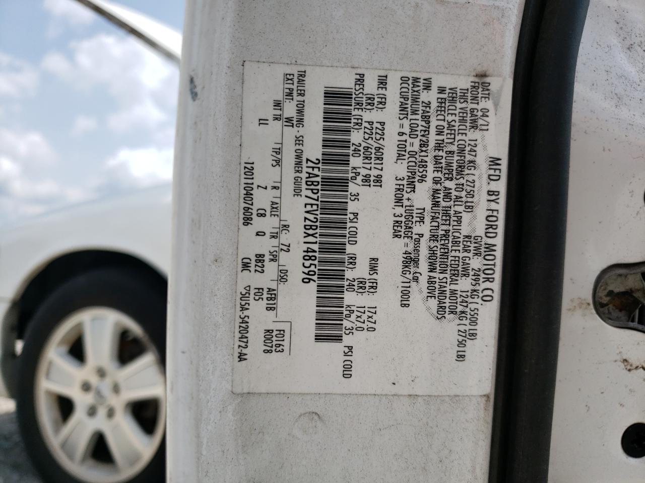 2011 Ford Crown Victoria Lx VIN: 2FABP7EV2BX148596 Lot: 63892644