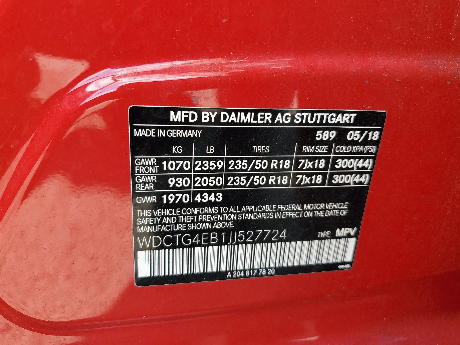 WDCTG4EB1JJ527724 2018 Mercedes-Benz Gla 250