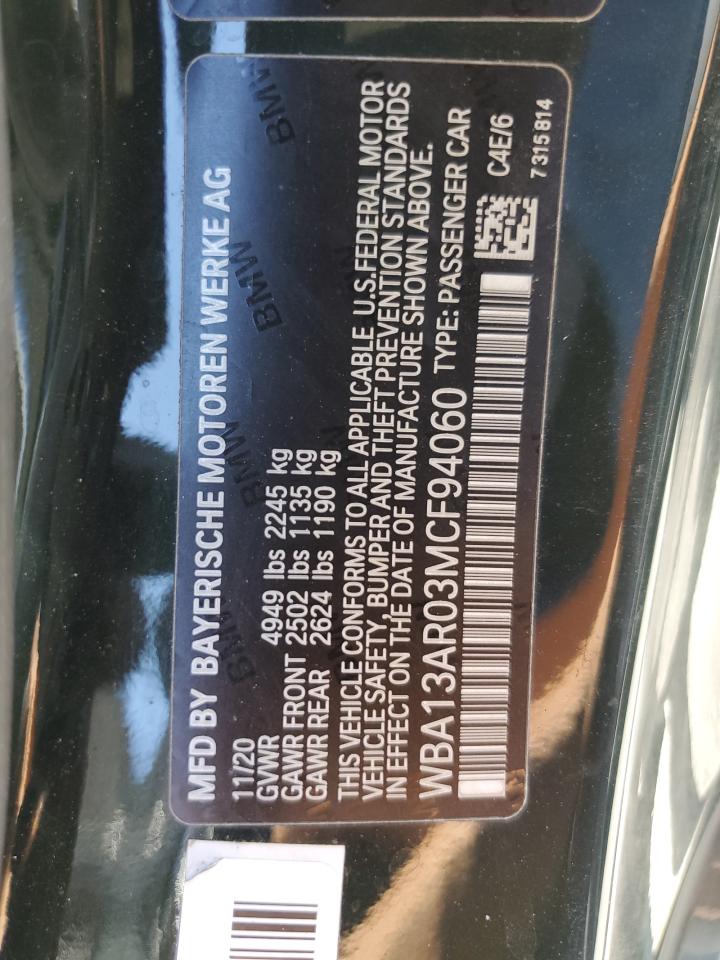 2021 BMW M440Xi VIN: WBA13AR03MCF94060 Lot: 65167754