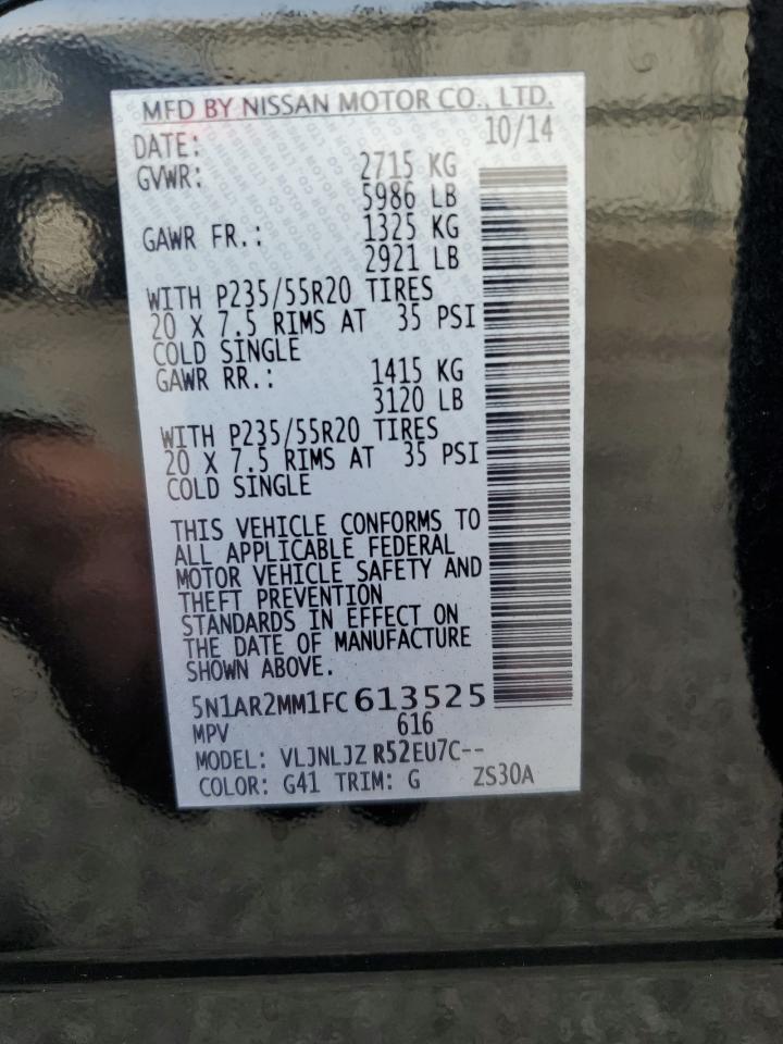 2015 Nissan Pathfinder S VIN: 5N1AR2MM1FC613525 Lot: 63813924