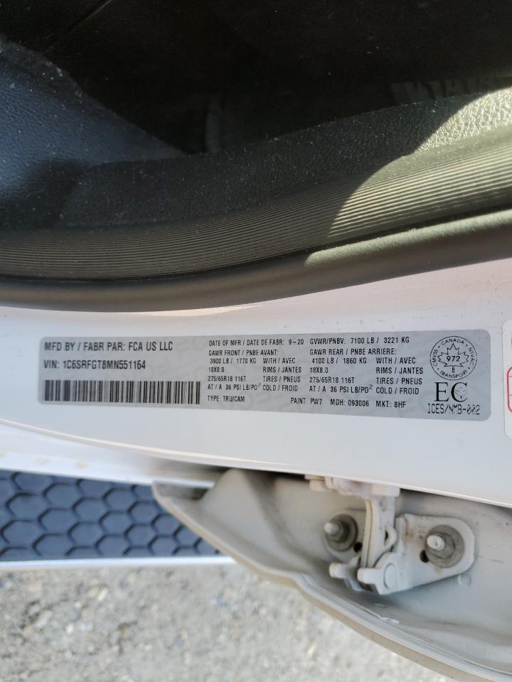 2021 Ram 1500 Tradesman VIN: 1C6SRFGT8MN551164 Lot: 63923304