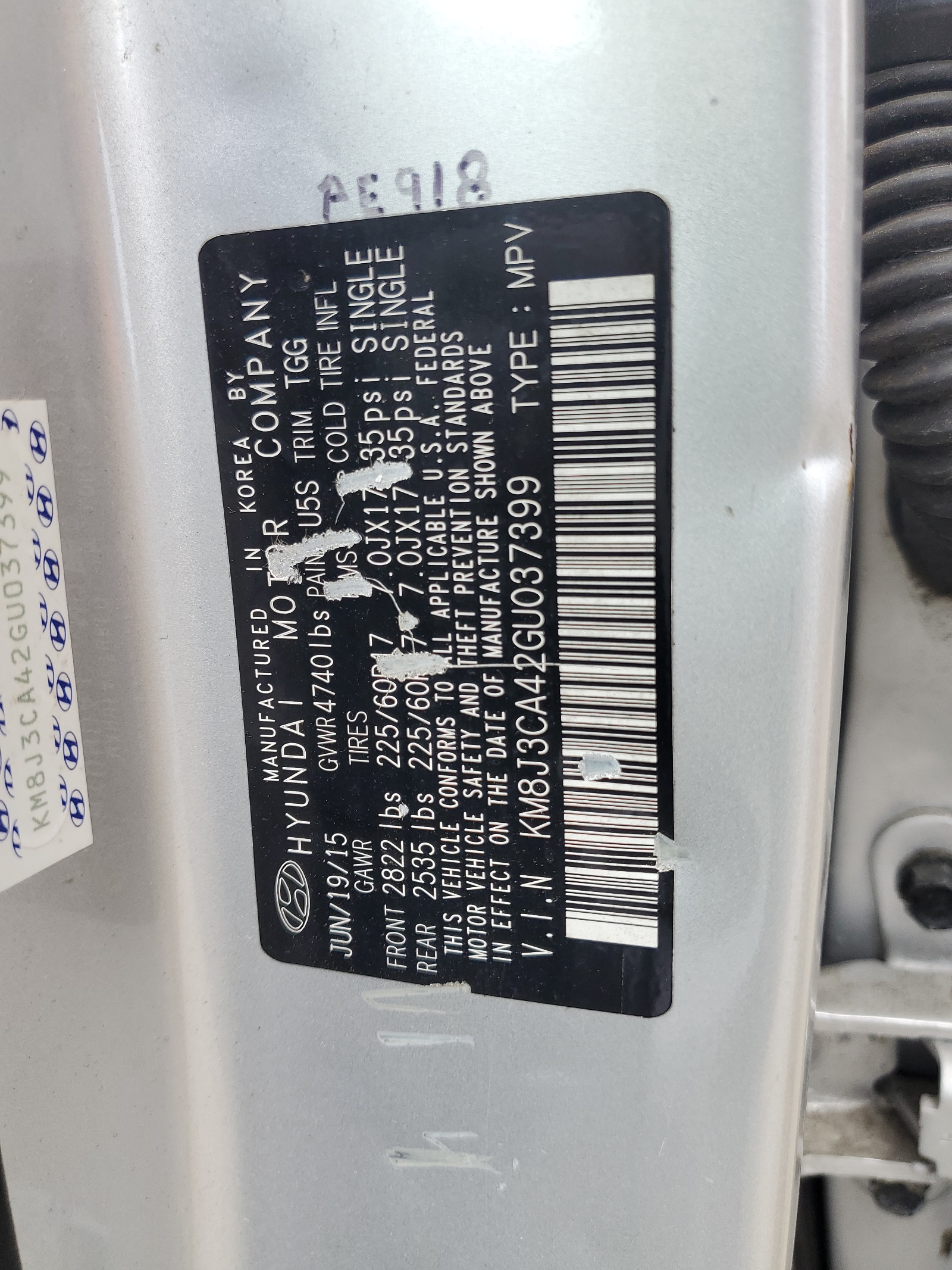 KM8J3CA42GU037399 2016 Hyundai Tucson Limited