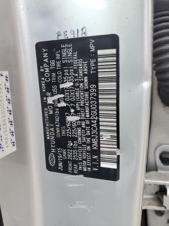 2016 Hyundai Tucson Limited VIN: KM8J3CA42GU037399 Lot: 62896434