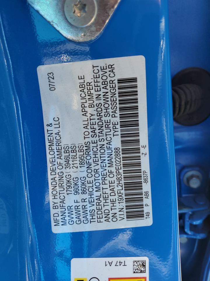 19XFL2H83PE022888 2023 HONDA CIVIC - Image 12