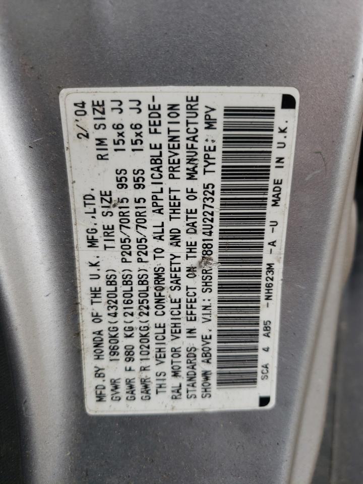 2004 Honda Cr-V Ex VIN: SHSRD78814U227325 Lot: 63455094