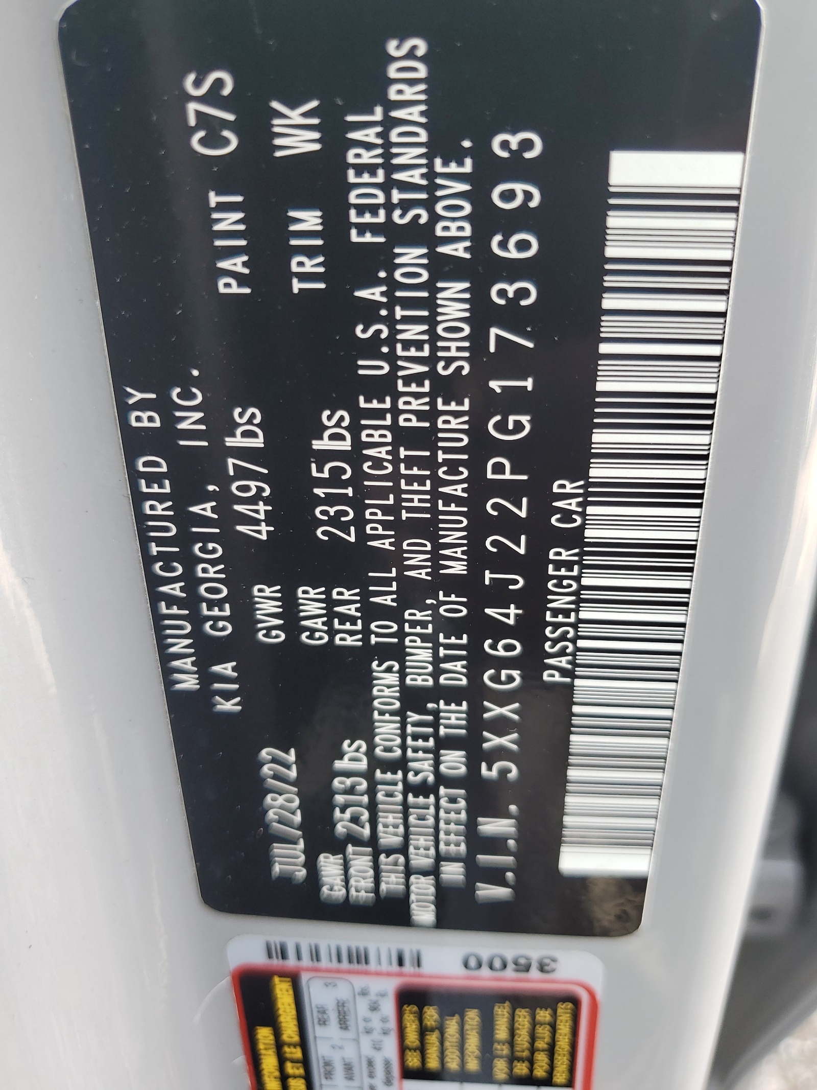 5XXG64J22PG173693 2023 Kia K5 Gt Line